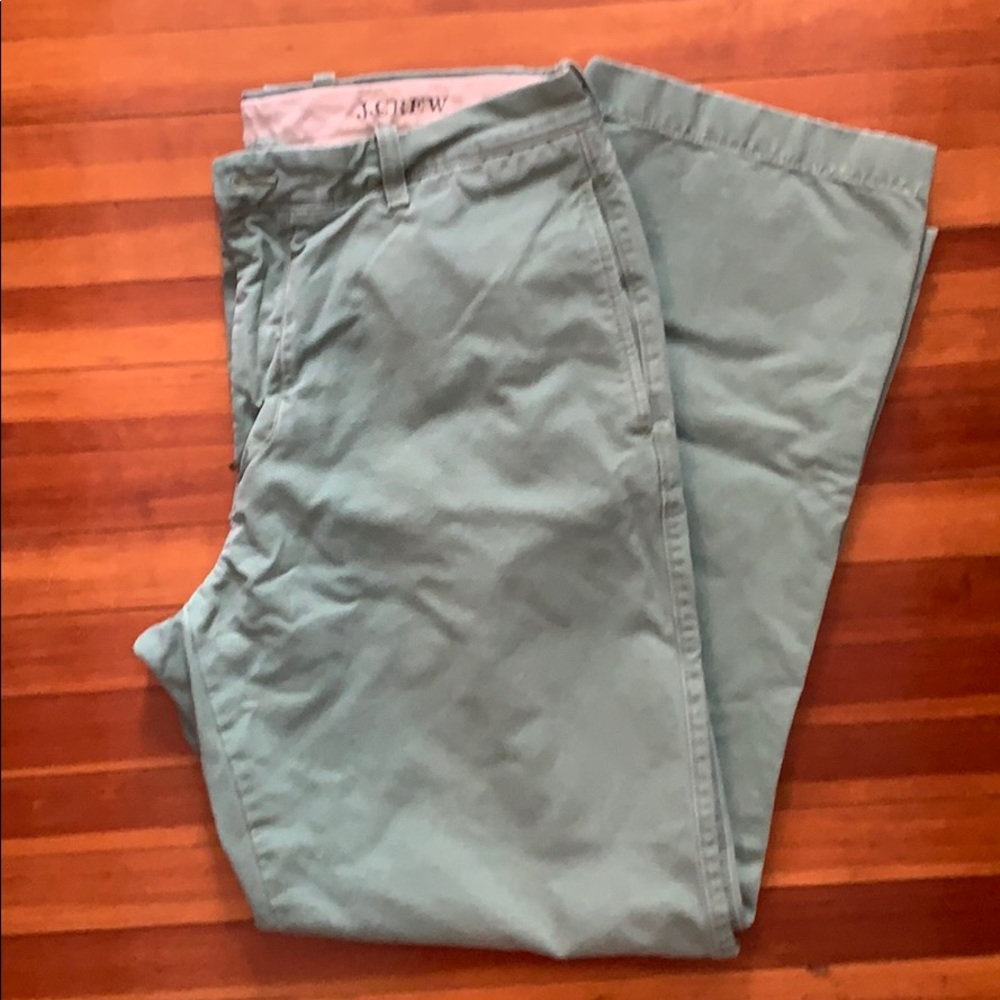 J. Crew Broken In Regular Fit Green Chinos
